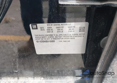 2016 Chevrolet Malibu Limited Lt z USA, uszkodzony, nr VIN 1G11C5SA0GU109083